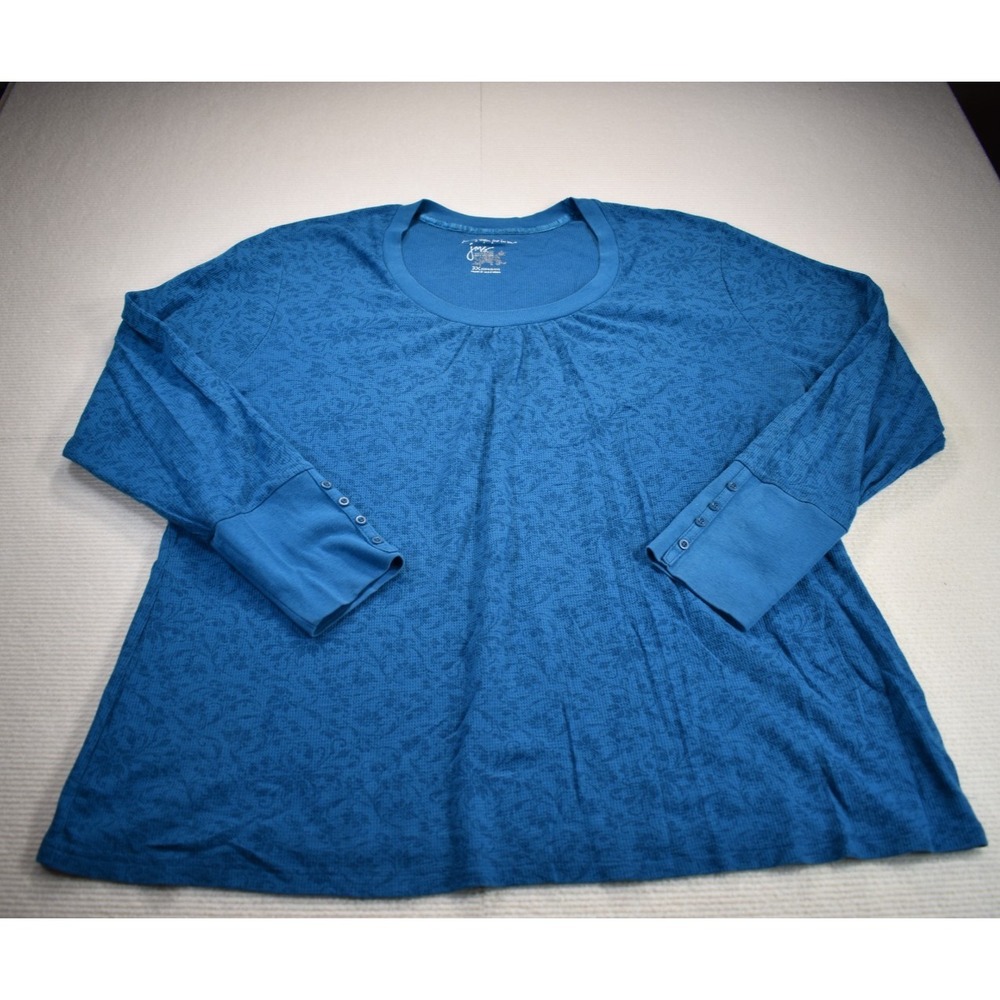 Just My Size Womens 3X  T-Shirt Blue  Long Sleeves